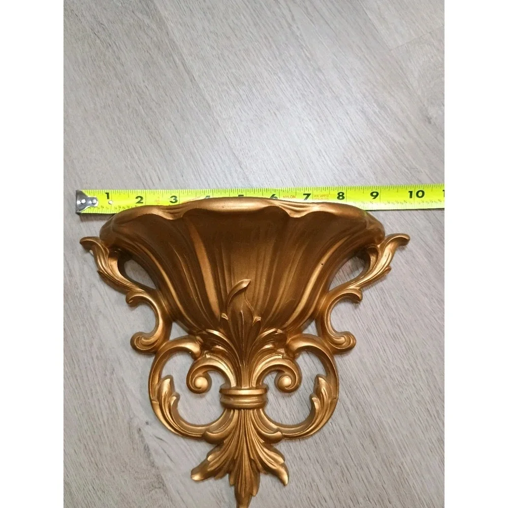 Gold Ornate DART Vintage Burwood MCM Style Sconce Pocket Wall Decor Vase 4446